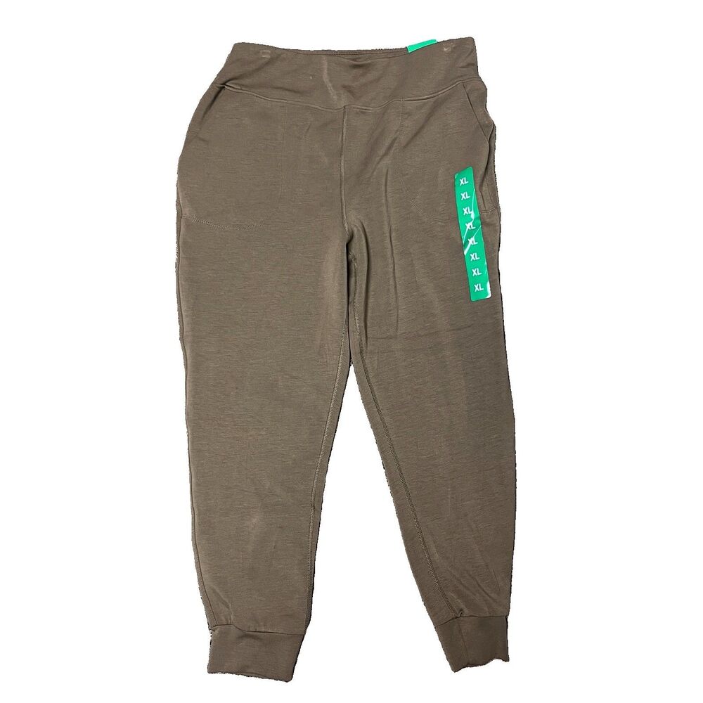 NEW Sage Women's Scuba Fabric Cuffed Pull On All Day Jogger Size XL Brown Green